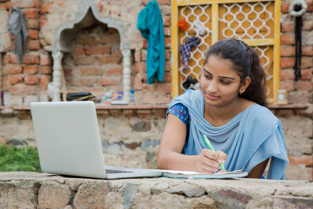 Student maintaining a healthy sRural students using AI learning apps to bridge the rural education gapleep schedule before exams