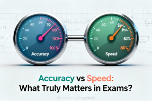 Student carefully answering exam questions to improve accuracy.