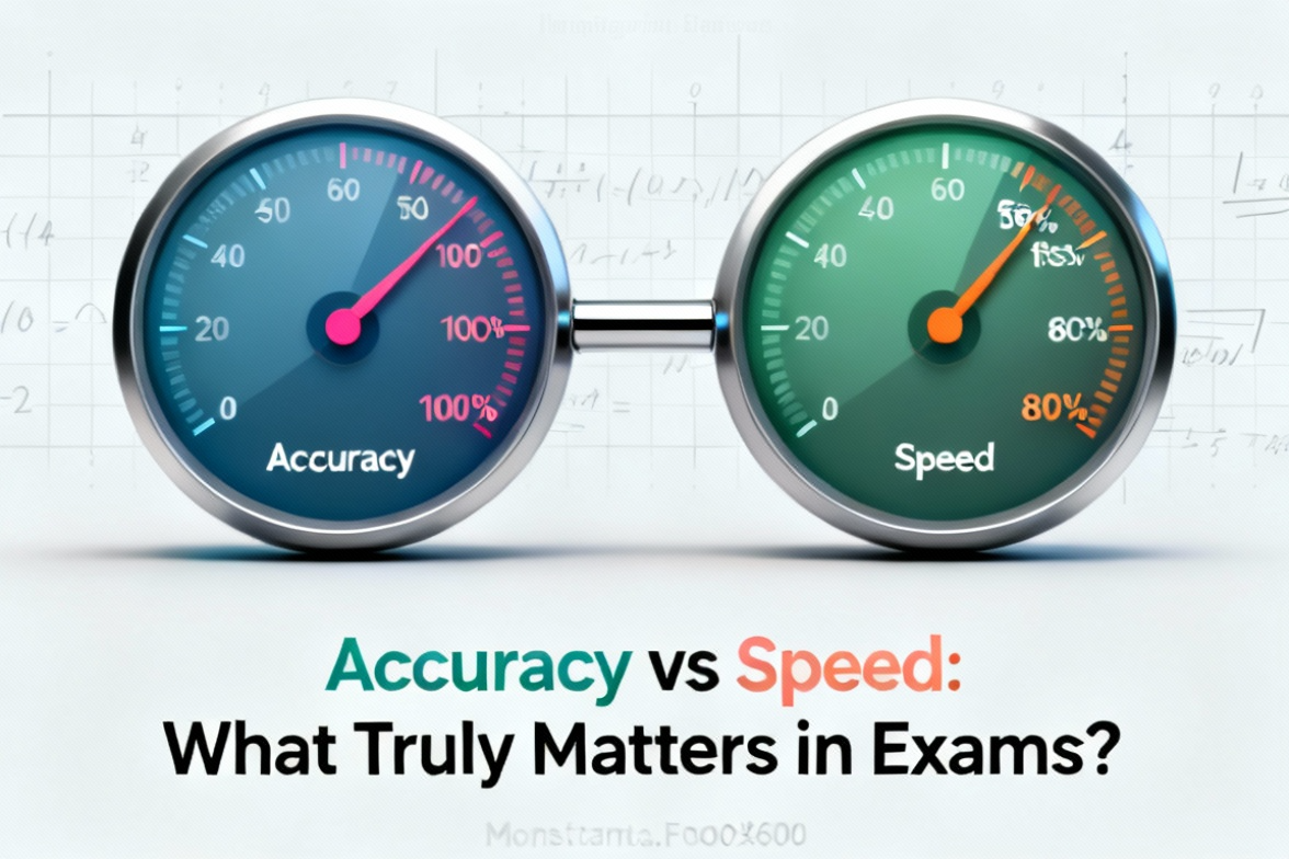 Student carefully answering exam questions to improve accuracy.