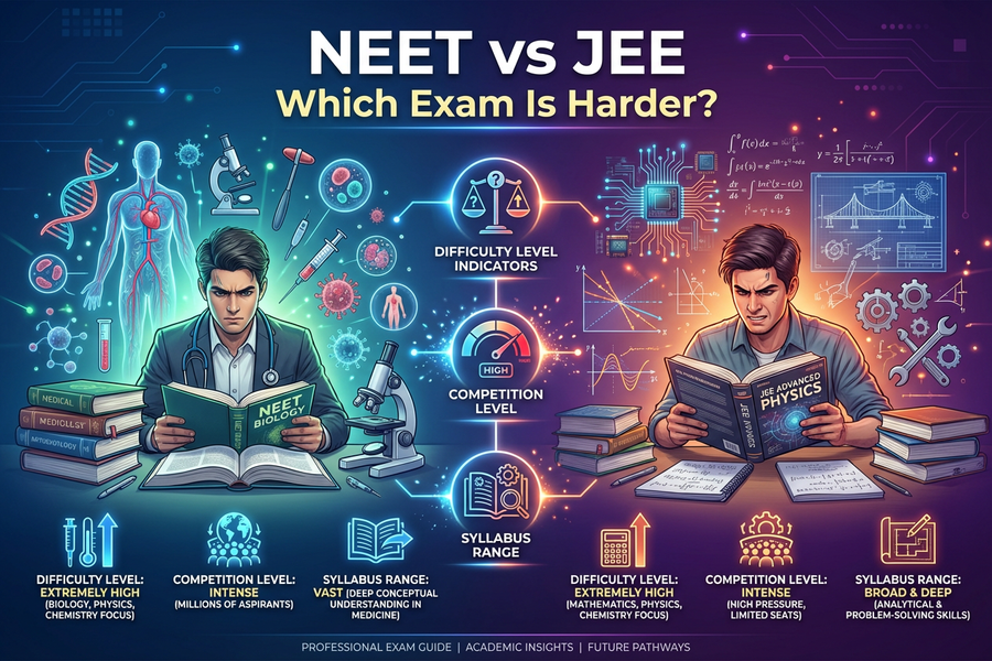 NEET vs JEE Which Exam Is Harder: Complete 2025 Comparison