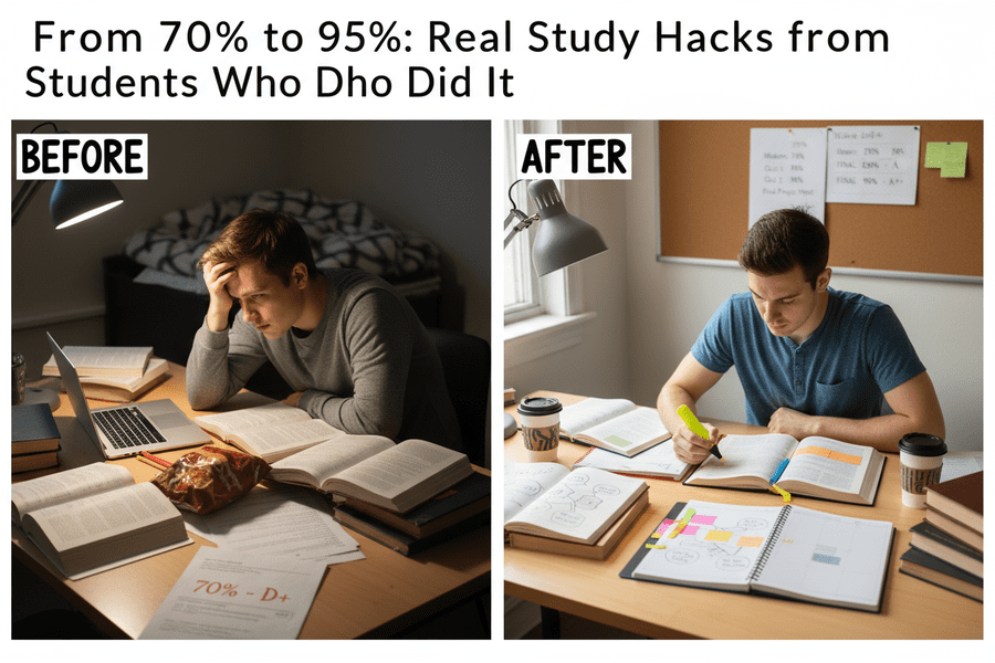 From 70% to 95%: Real Study Hacks from Students Who Did It