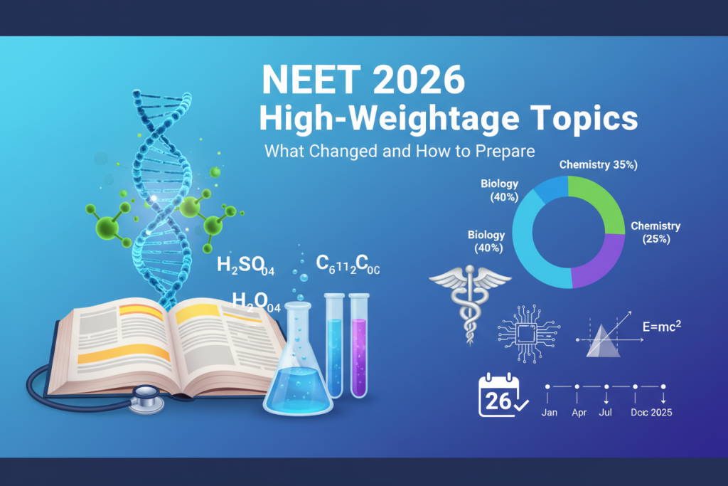 NEET 2026 high-weightage topics study guide with NCERT books