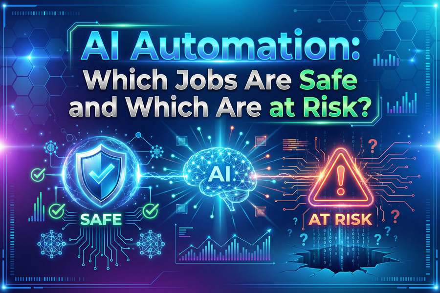 Employees working in an office while AI automation jobs reshape modern workplaces.