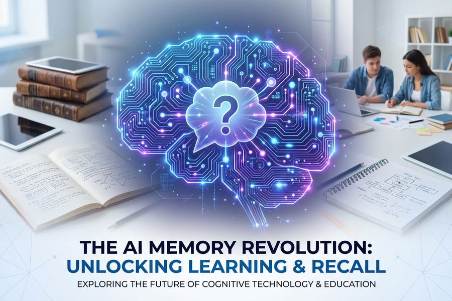 Student using AI to improve memory through personalised learning tools