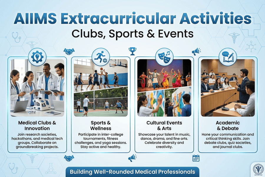 AIIMS Extracurricular Activities: Clubs, Sports & Events AIIMS Extracurricular Activities: Clubs, Sports & Events