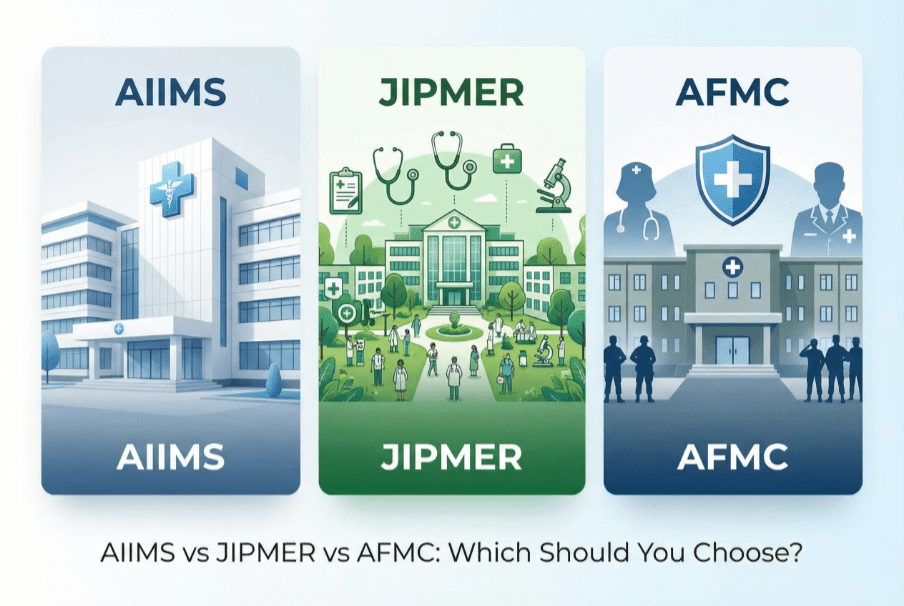 AIIMS vs JIPMER vs AFMC: Which Should You Choose? AIIMS vs JIPMER vs AFMC: Which Should You Choose?