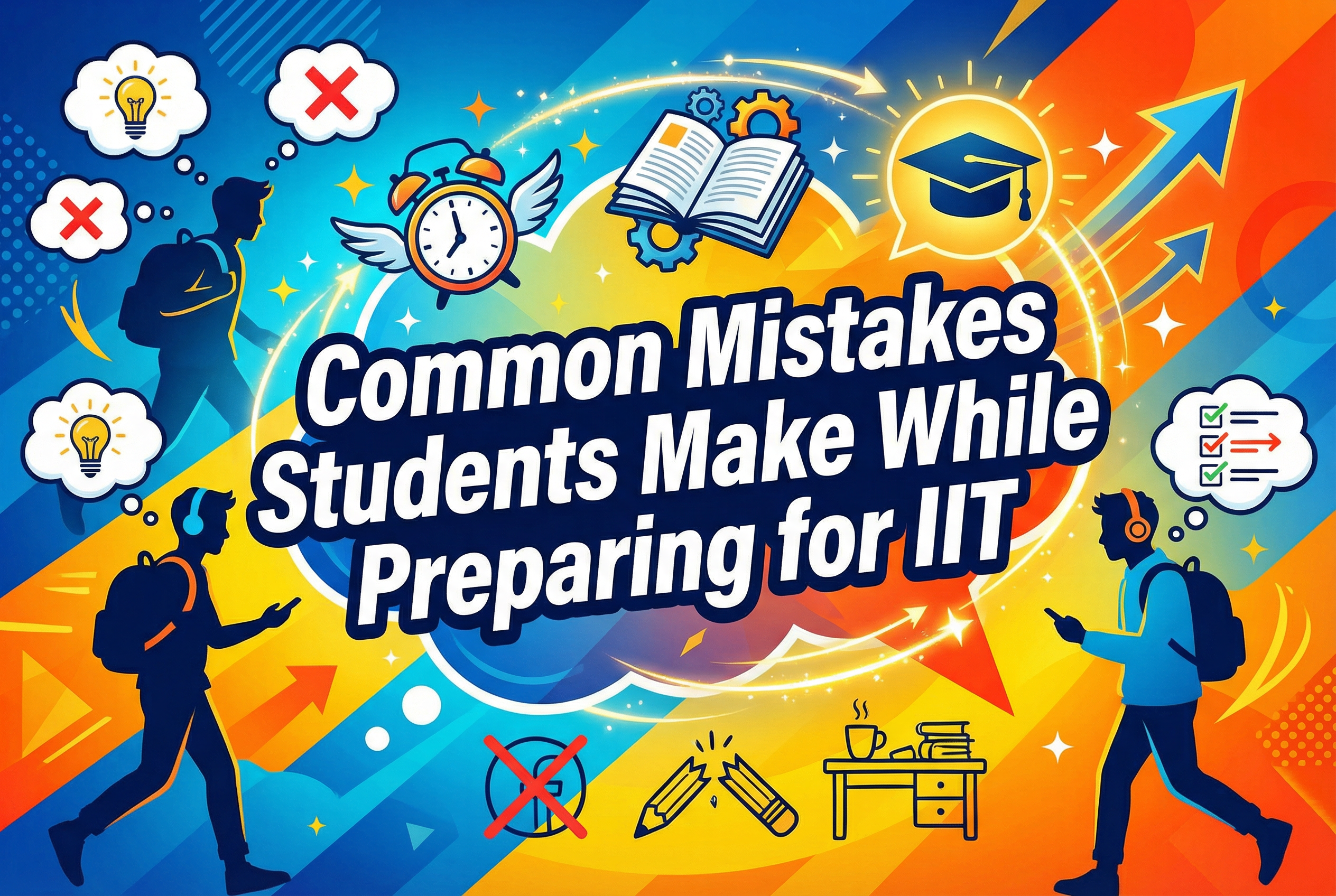 Student revising concepts to avoid common IIT preparation mistakes.