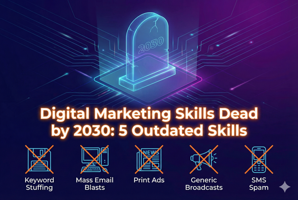 Digital marketing skills dead by 2030 showing outdated online marketing practices