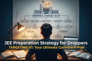 Student following JEE preparation strategy for droppers while studying at home.