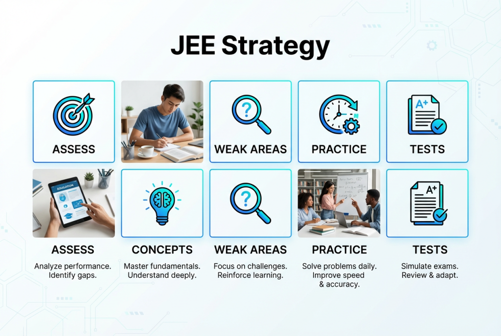 Student studying for JEE during drop year targeting IIT