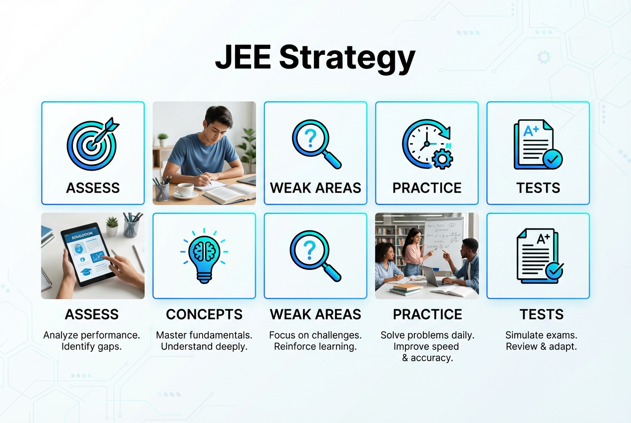 Student studying for JEE during drop year targeting IIT