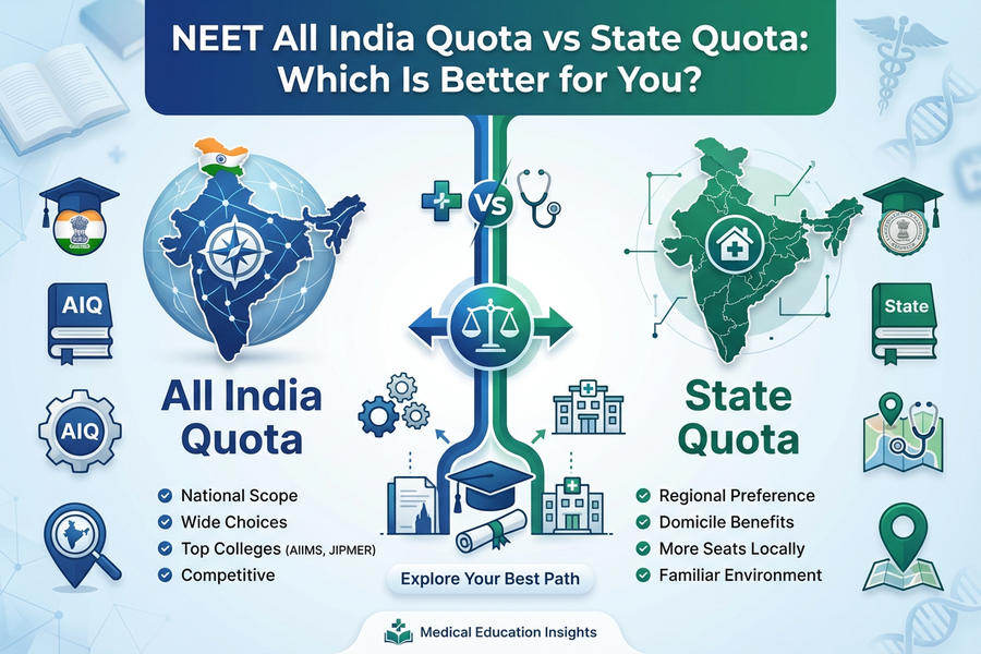 NEET All India Quota vs State Quota comparison chart for students