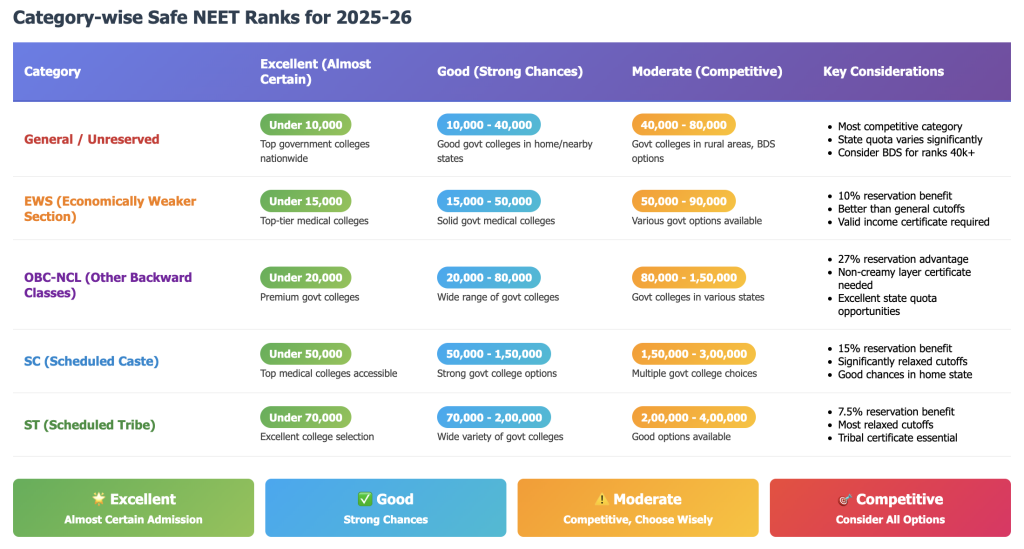 What Is the Safest Rank for NEET