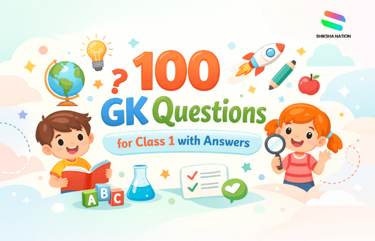 100 GK Questions for Class 1 with Answers in English and Hindi