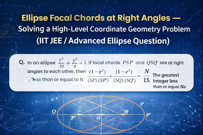 Ellipse Focal Chords at Right Angles – Coordinate Geometry Problem Ellipse Focal Chords at Right Angles – Coordinate Geometry Problem