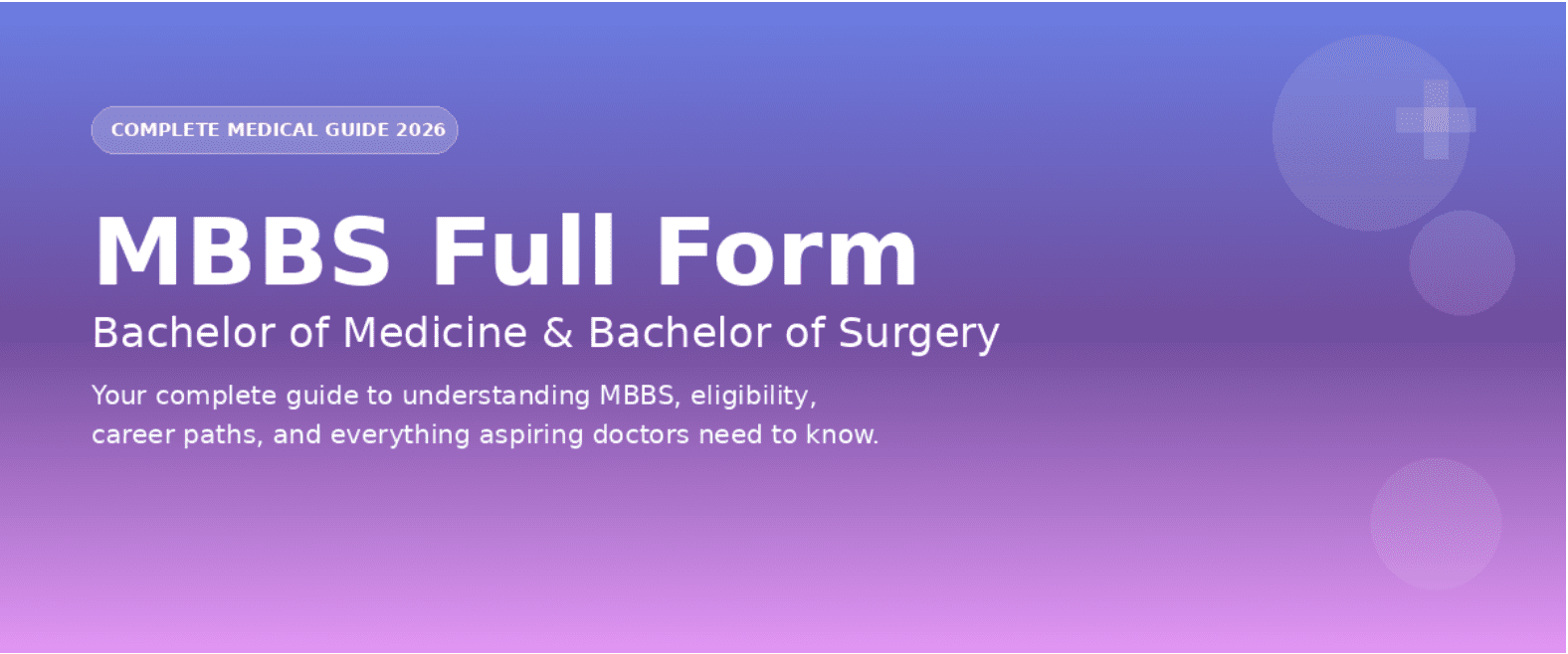 MBBS Full Form – Complete Guide to Bachelor of Medicine and Surgery