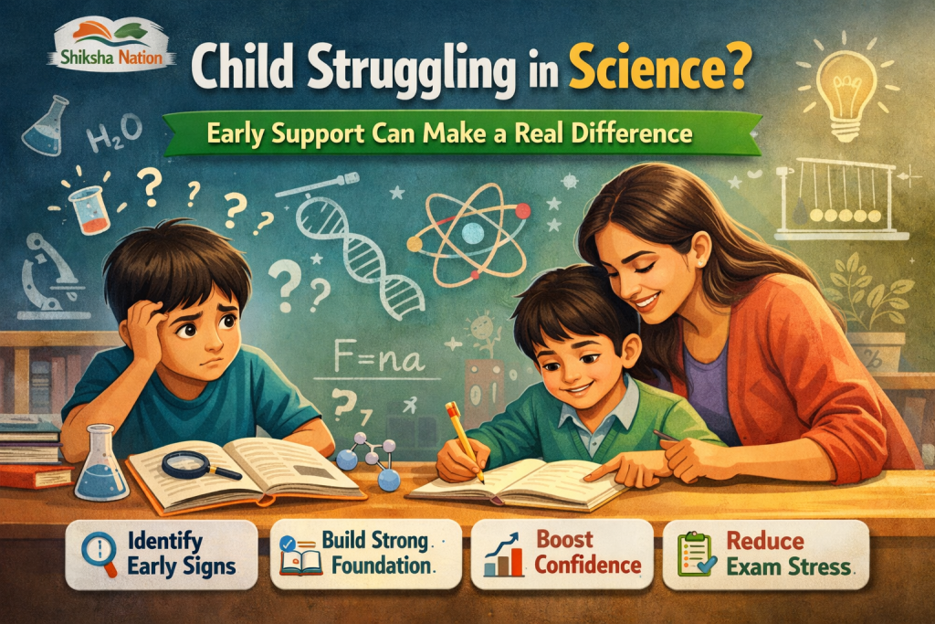 A parent supporting a child struggling in science through early concept-based learning
