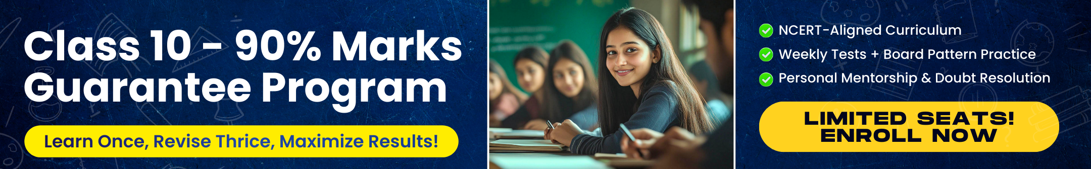 Class 10 90% Marks Guarantee Program by Shiksha Nation with NCERT-aligned curriculum and weekly tests