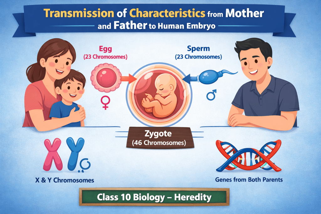 How Do the Characteristics of Mother and Father Get Transmitted in a Human Embryo? How Do the Characteristics of Mother and Father Get Transmitted in a Human Embryo?