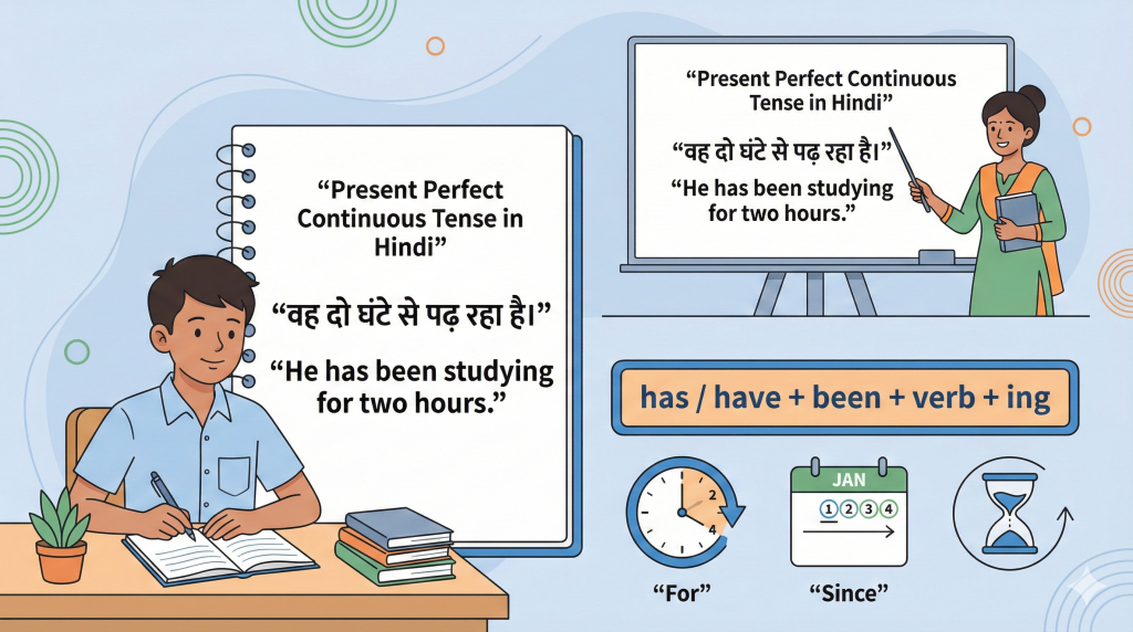 Present Perfect Continuous Tense in Hindi with Examples