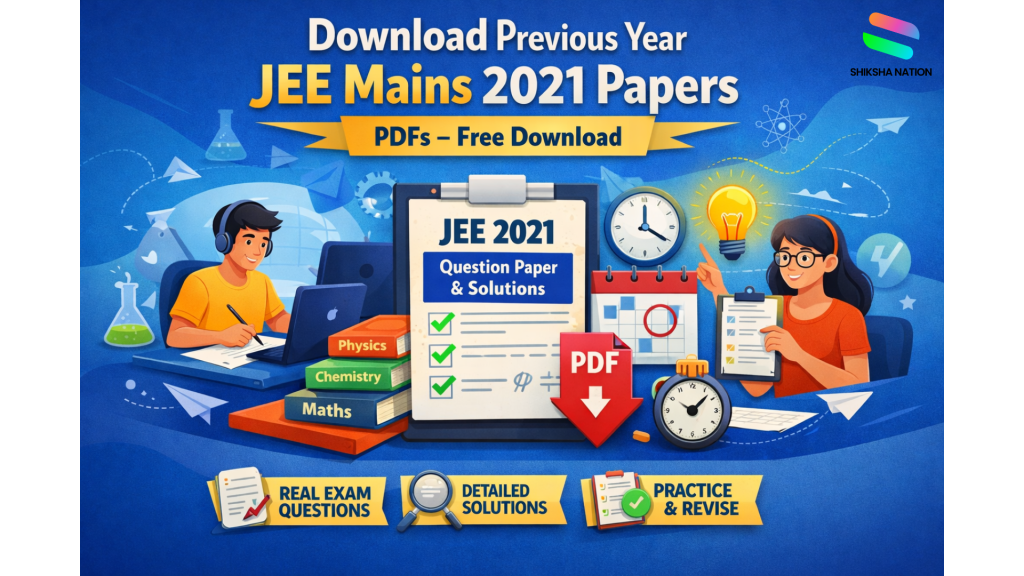 Previous year JEE Mains 2021 question papers PDFs with solutions for Physics, Chemistry and Maths