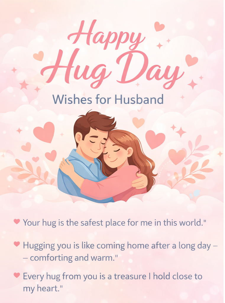Happy Hug Day Wishes for Husband