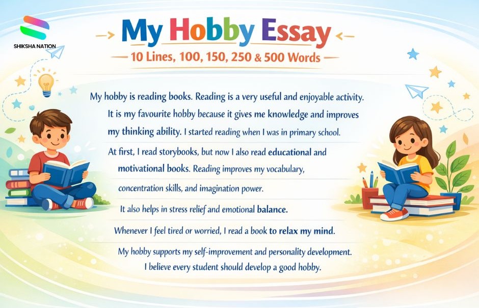 My Hobby Essay - 10 Lines, 100, 150, 250 & 500 Words in English