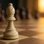Bishop chess piece placed diagonally on a chess board