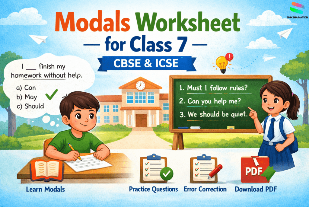Modals Worksheet for Class 7 with Answers PDF