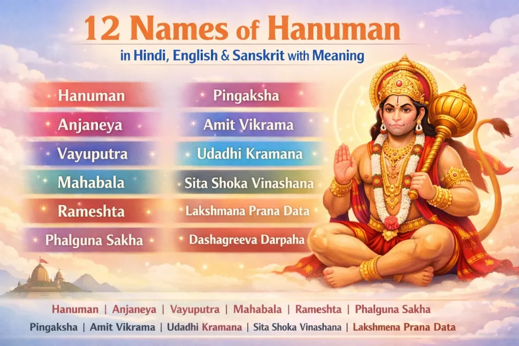 12 Names of God Hanuman ji 