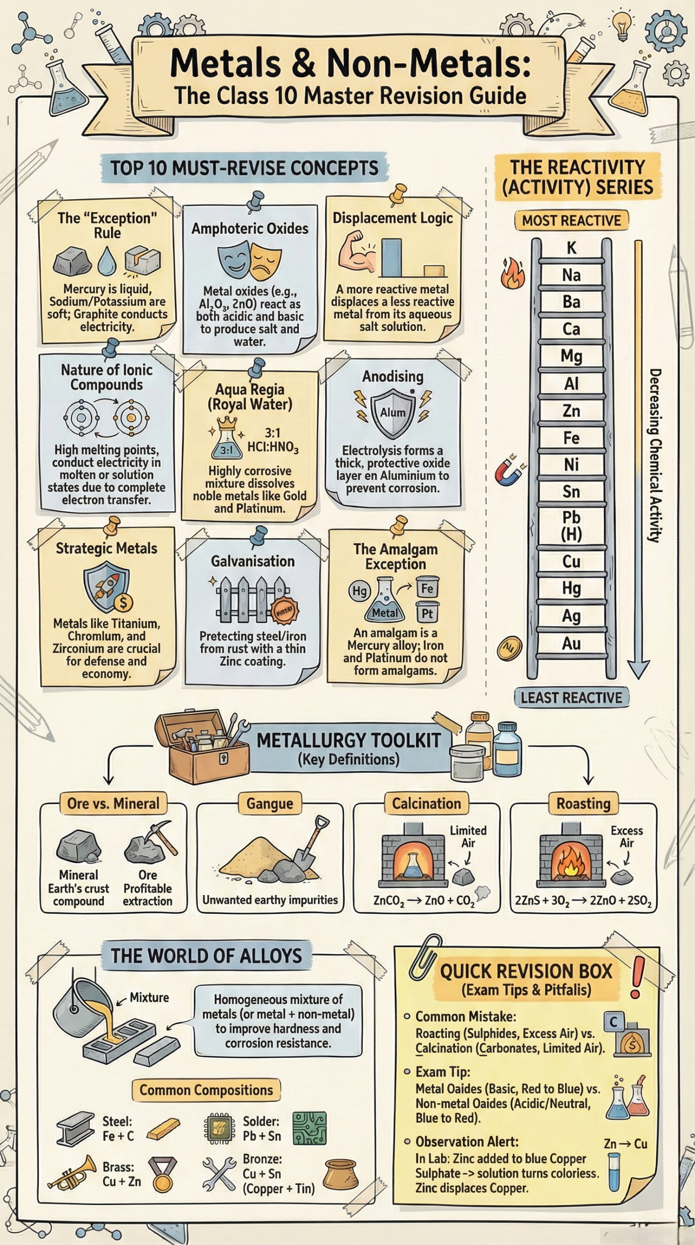 Metals and Non-metals Quick revision Notes