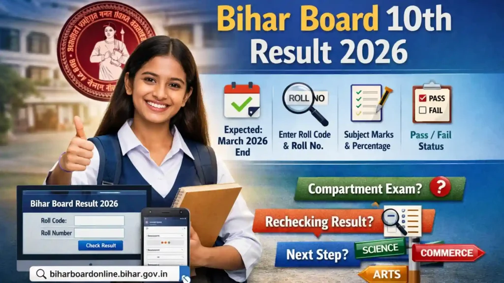 Bihar Board 10th Result 2026 check online using roll number on official website
