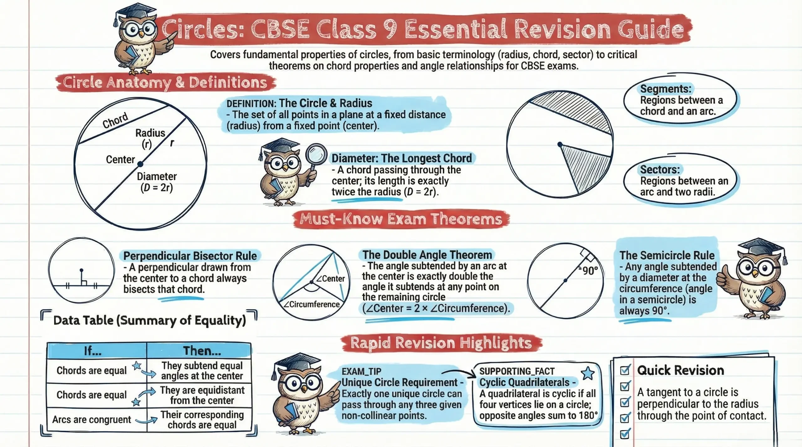 Chapter 9 Circles Class 9 Maths Notes