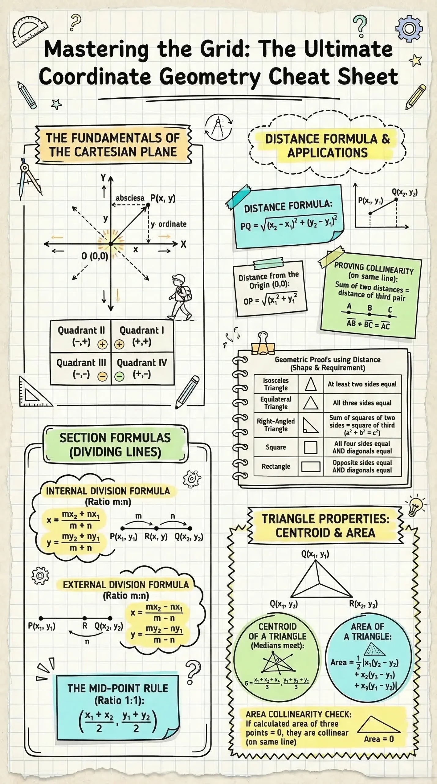 Class 10 Maths Chapter 7 Coordinate Geometry Quick revision