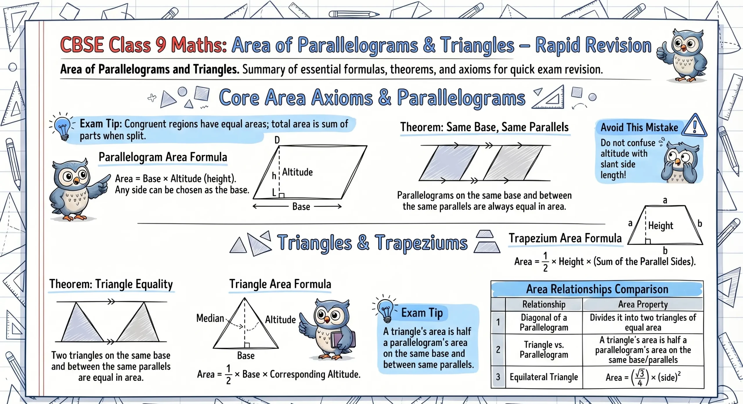 Area of Parallelograms and Triangles