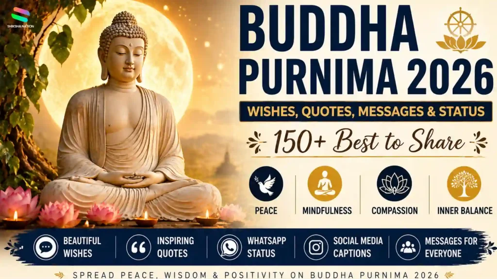 Buddha Purnima 2026 wishes image with quotes and messages