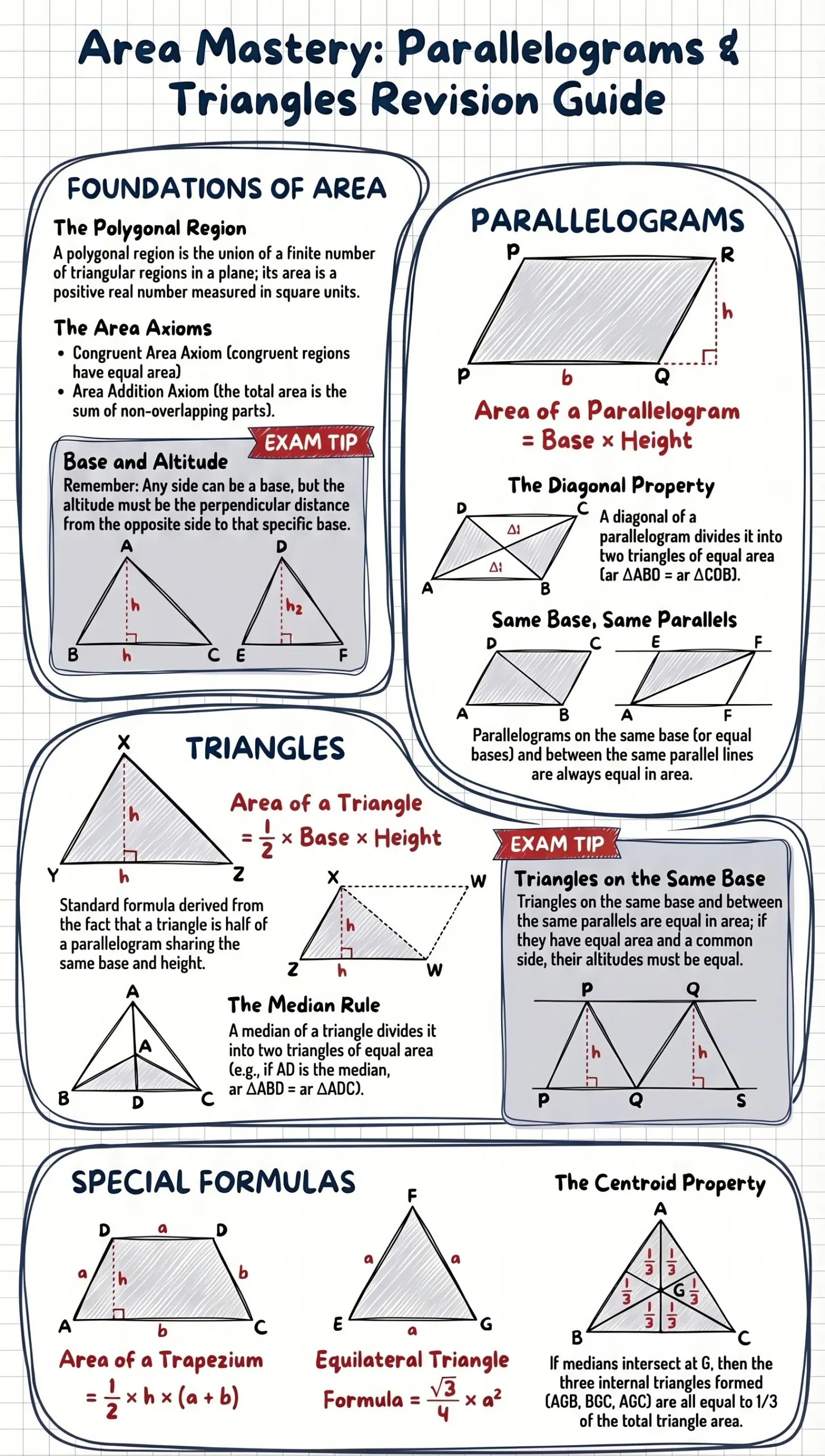 Area of Parallelograms and Triangles Class 9 Maths 
