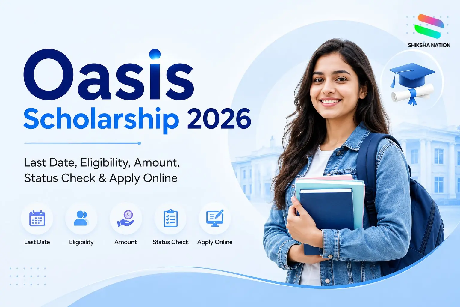 Oasis Scholarship 2026 – Last Date, Eligibility, Amount, Status Check & Apply Online