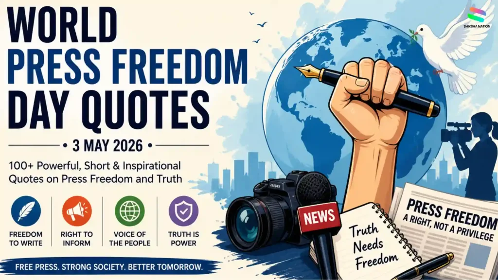 World Press Freedom Day quotes vector banner