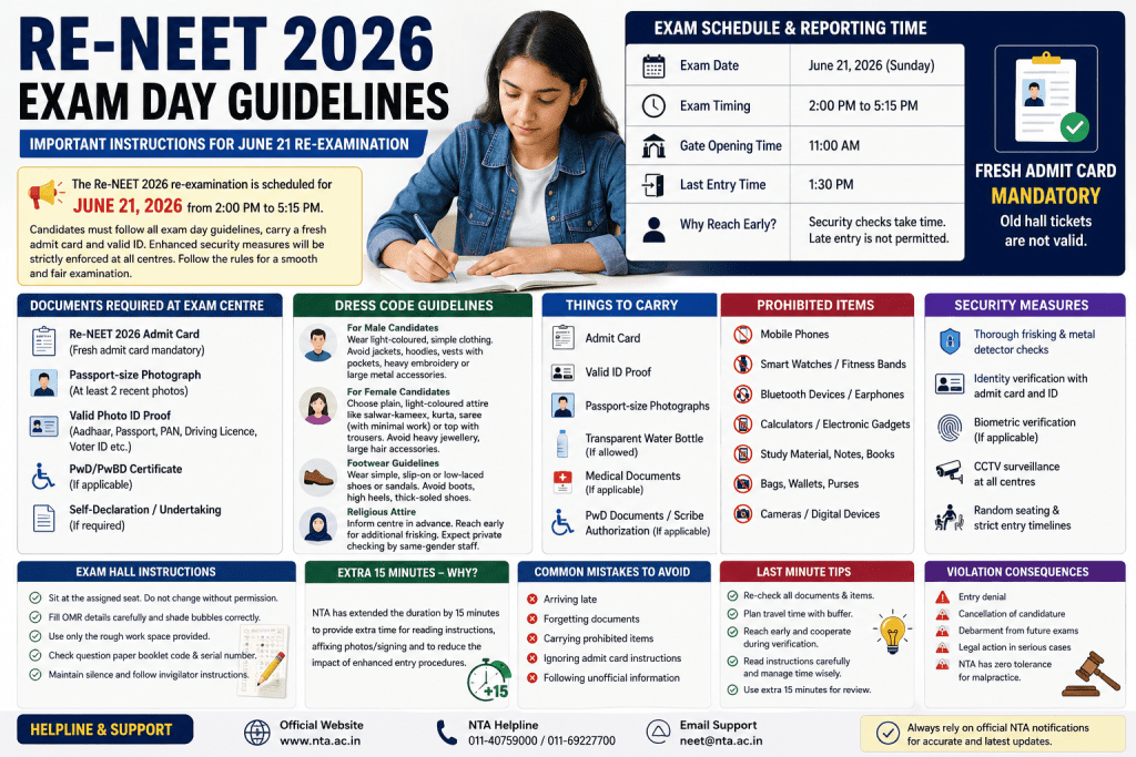 Re-NEET 2026 Exam Day Guidelines Image