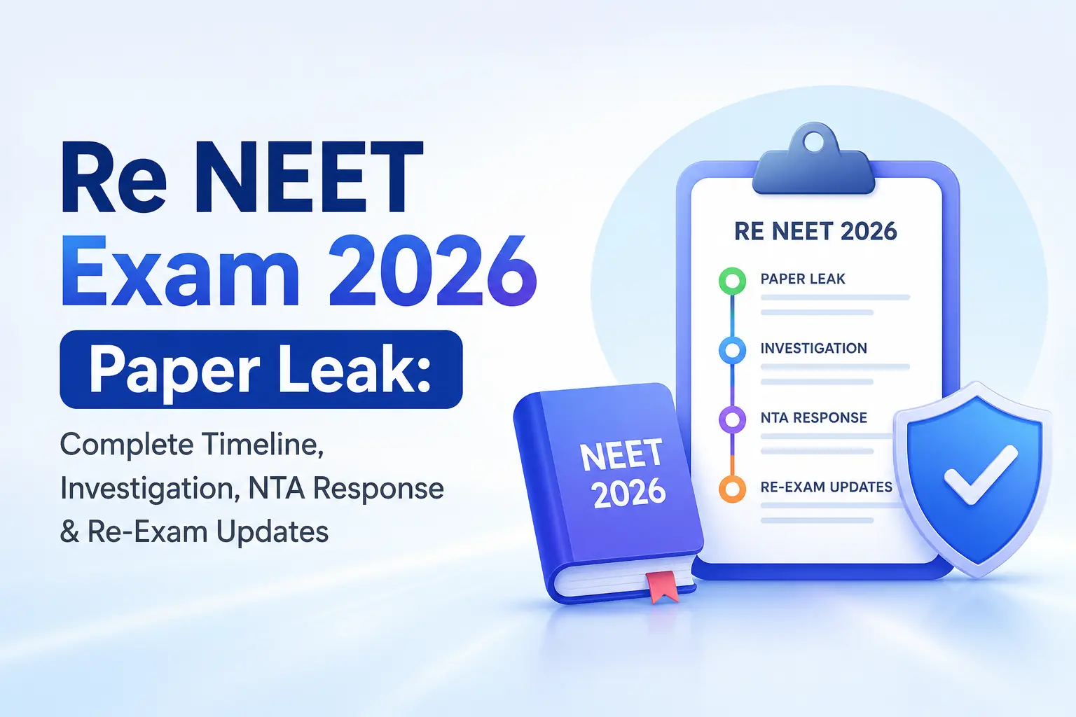 Re-NEET Exam 2026 Paper Leak – Complete Timeline, Investigation, NTA Response & Re-Exam Updates Re-NEET Exam 2026 Paper Leak – Complete Timeline, Investigation, NTA Response & Re-Exam Updates