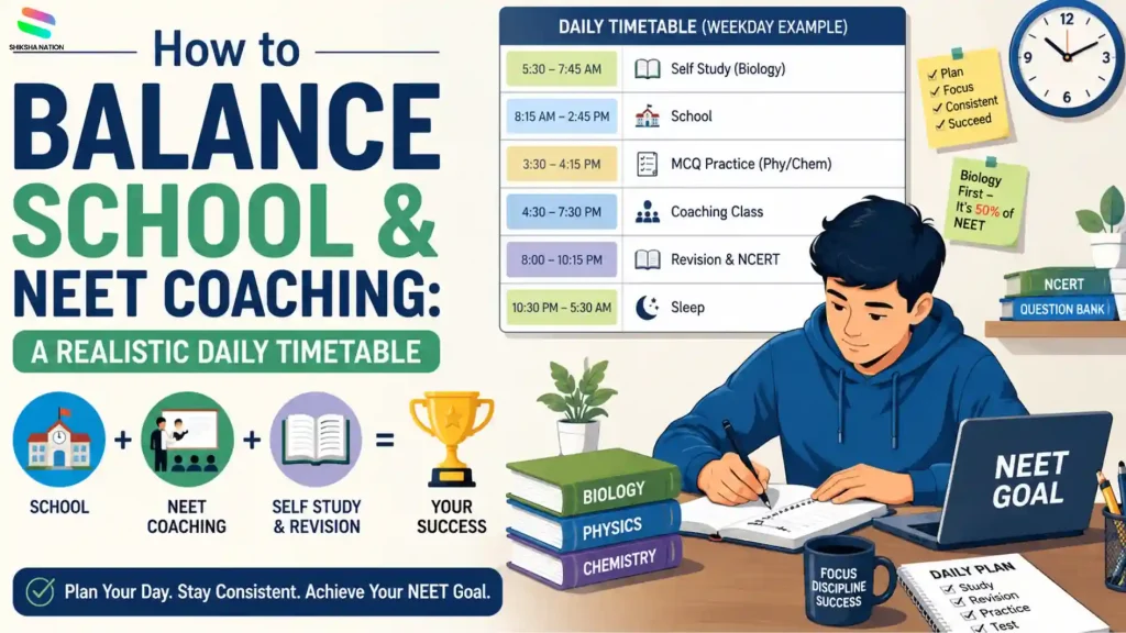 Balance School and NEET Coaching daily timetable for students