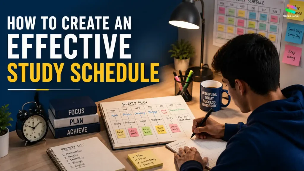 How to Create an Effective Study Schedule with time blocking, subject prioritization, and weekly planning