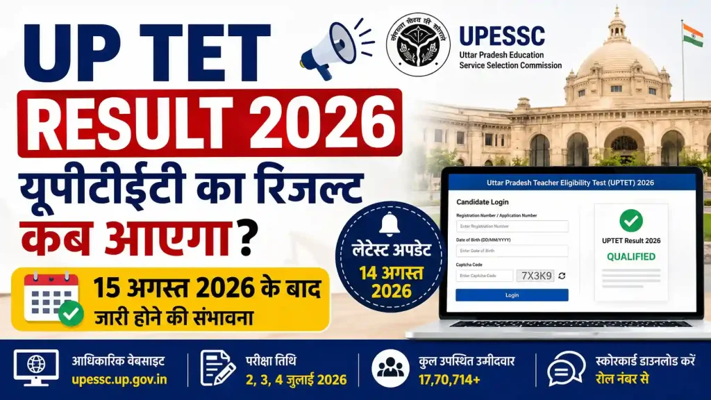 UP TET Result 2026: यूपीटीईटी रिजल्ट कब आएगा और UPESSC की आधिकारिक वेबसाइट पर स्कोरकार्ड कैसे चेक करें