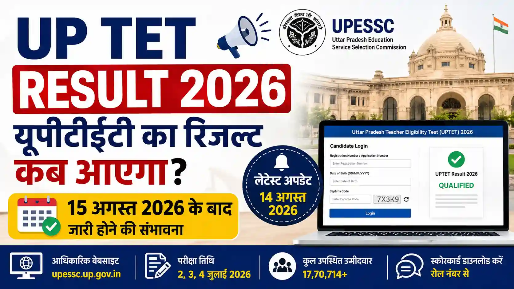 UP TET Result 2026: यूपीटीईटी का रिजल्ट कब आएगा? 15 अगस्त के बाद जारी होने की संभावना